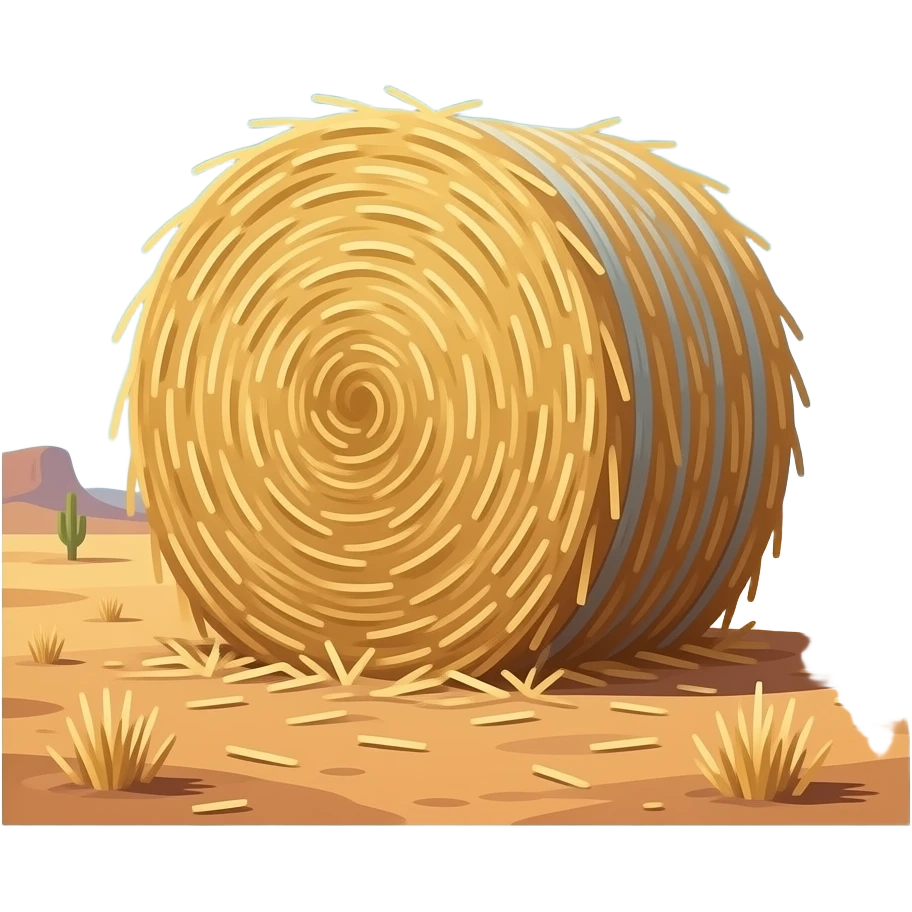ball of hay rotating wild west emoji