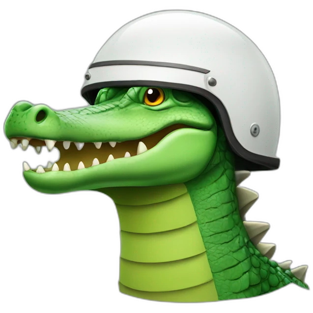 Crocodile with helmet emoji