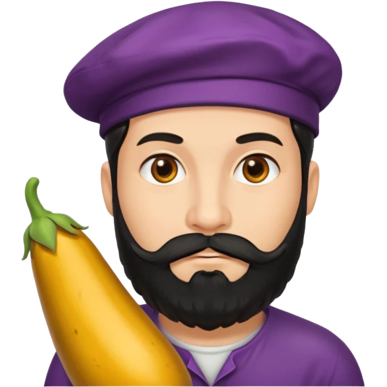 Thick eggplant with beard  emoji