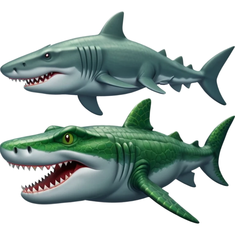 shark and crocodile emoji