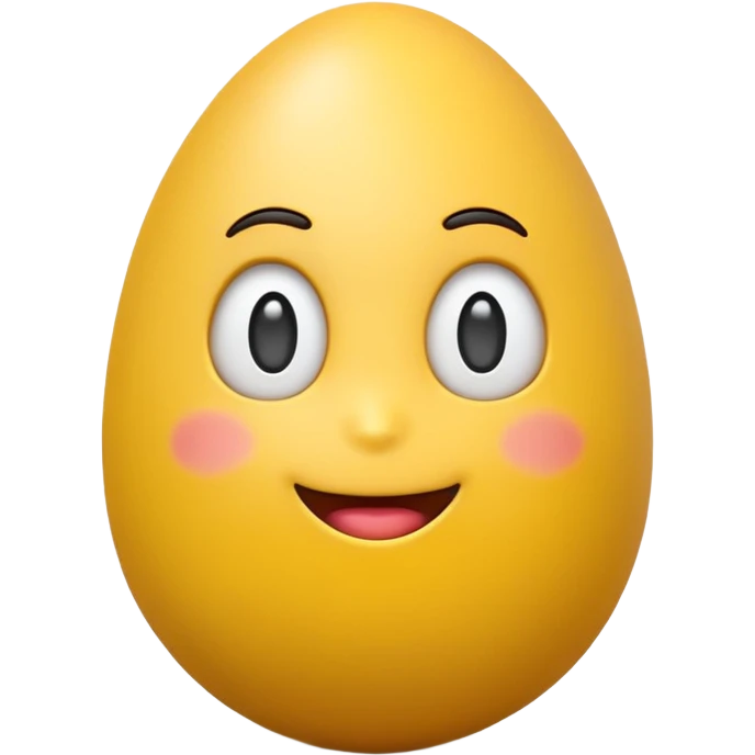 3D emoji egg, Apple style, isolated on soft pastel background, high-resolution, minimalistic, plastic texture, soft lighting, realistic shadows, style similar to iOS emoji, front-facing, centered emoji