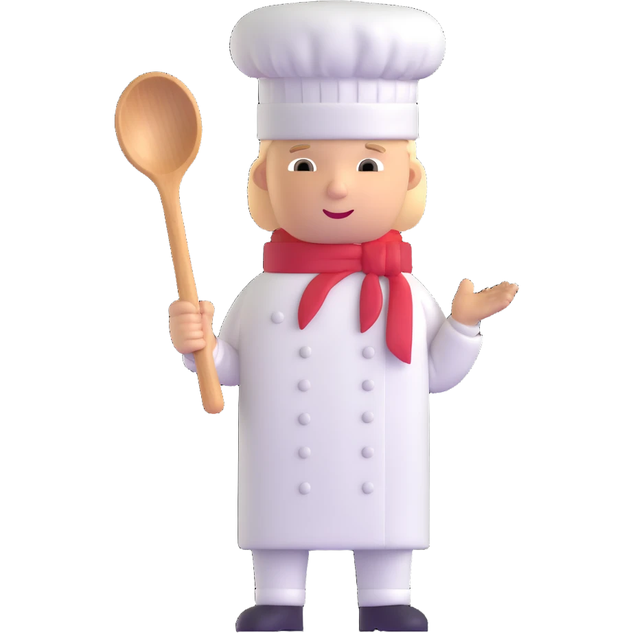 professional chef holding a large spoon emoji
