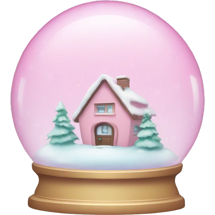 Pastel pink snow globe emoji