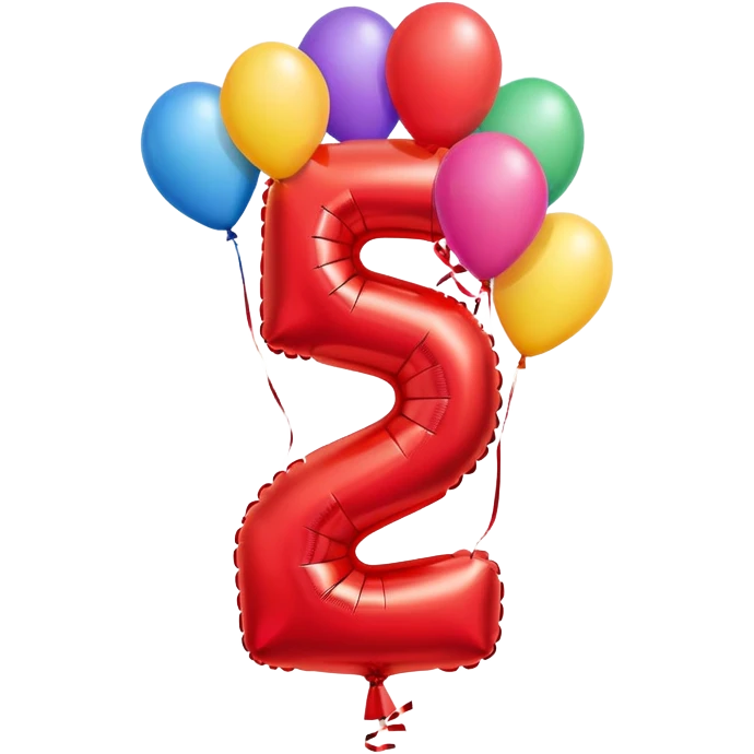 red number 3 with balloons emoji