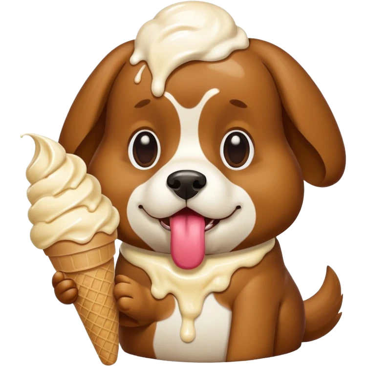 dog eating icecream emoji