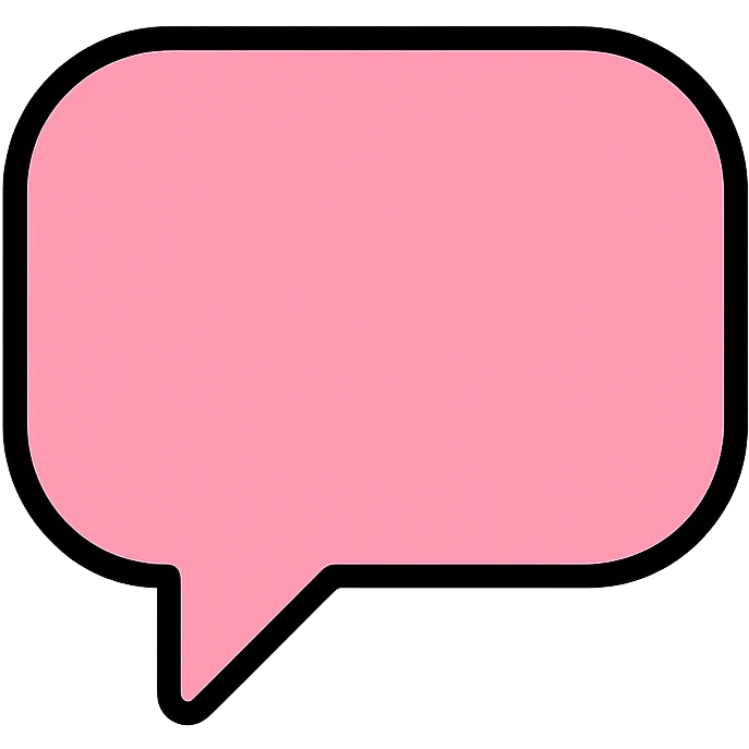 simple pink pale chat bubble icon emoji