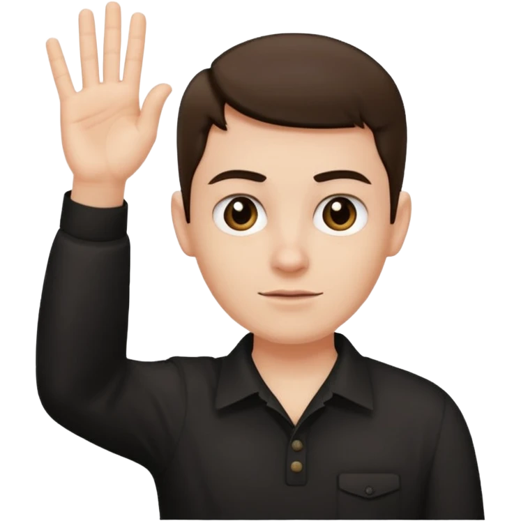 3 fingers salute from front point of view emoji