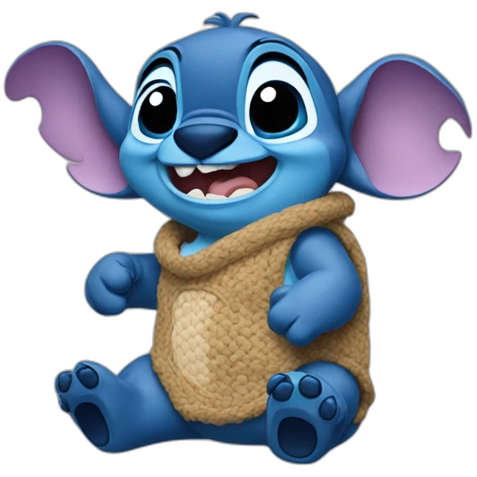 Stitch Disney buvant une bière emoji