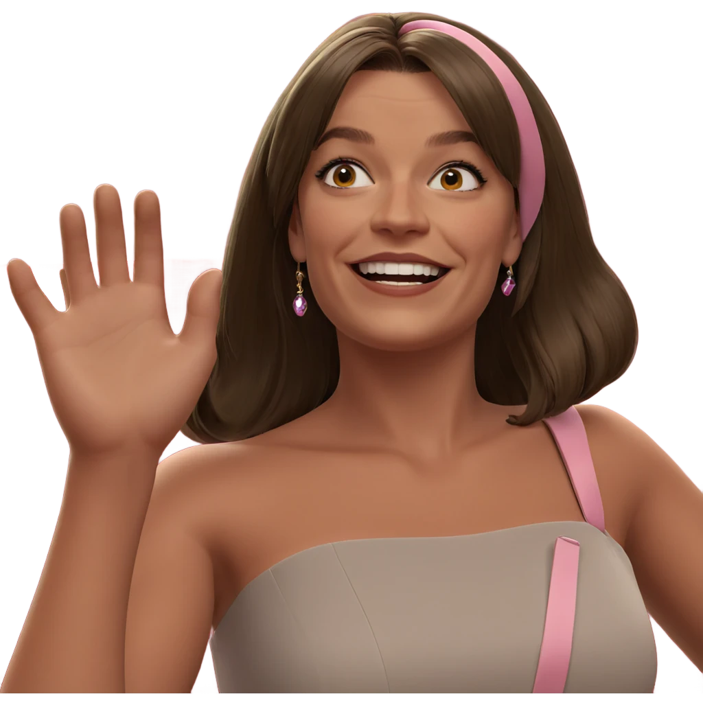smiling girl in elegant dress emoji