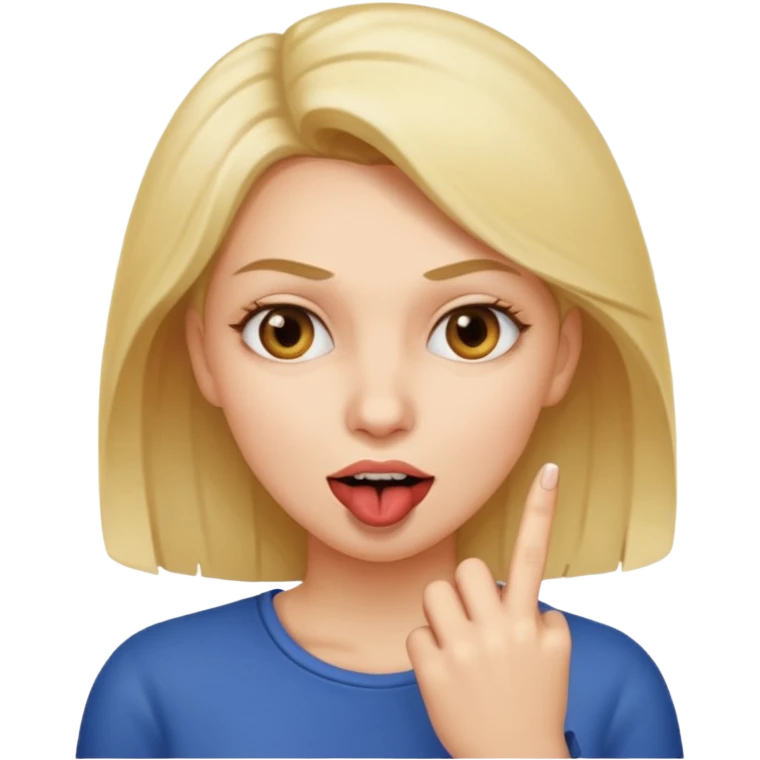 Woman biting her finger emoji