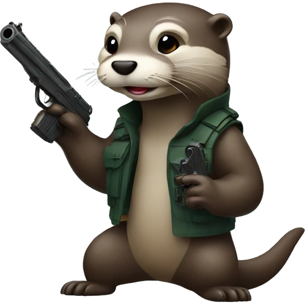 Otter with gun emoji