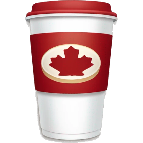“Tim Hortons store with a red and white color scheme, featuring the classic Tim Hortons logo, a warm and welcoming design that represents a popular coffee and donut shop.” emoji