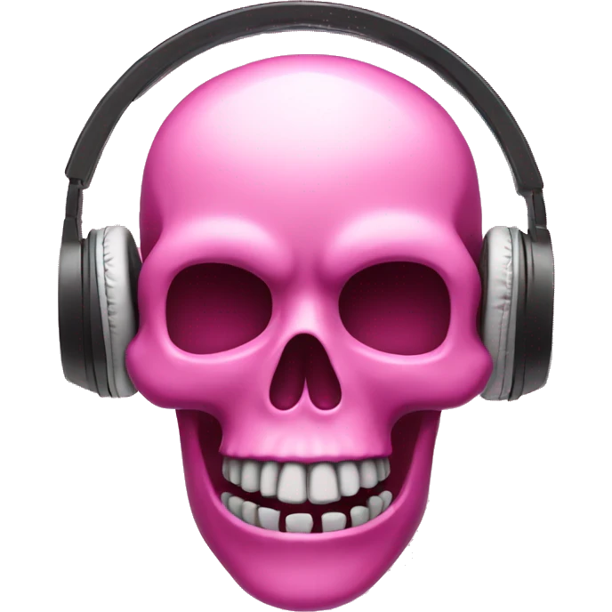 pink skull with headphones emoji