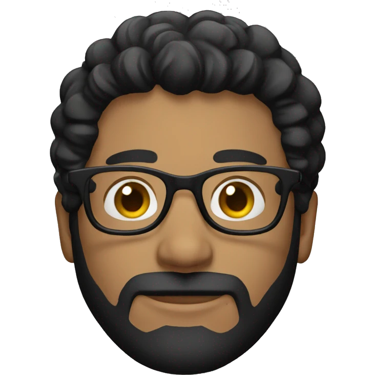 man in glasses black hair emoji