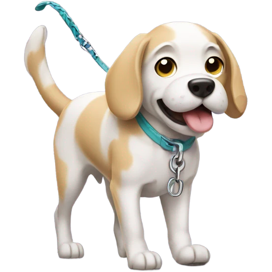 Dog walking on leash emoji