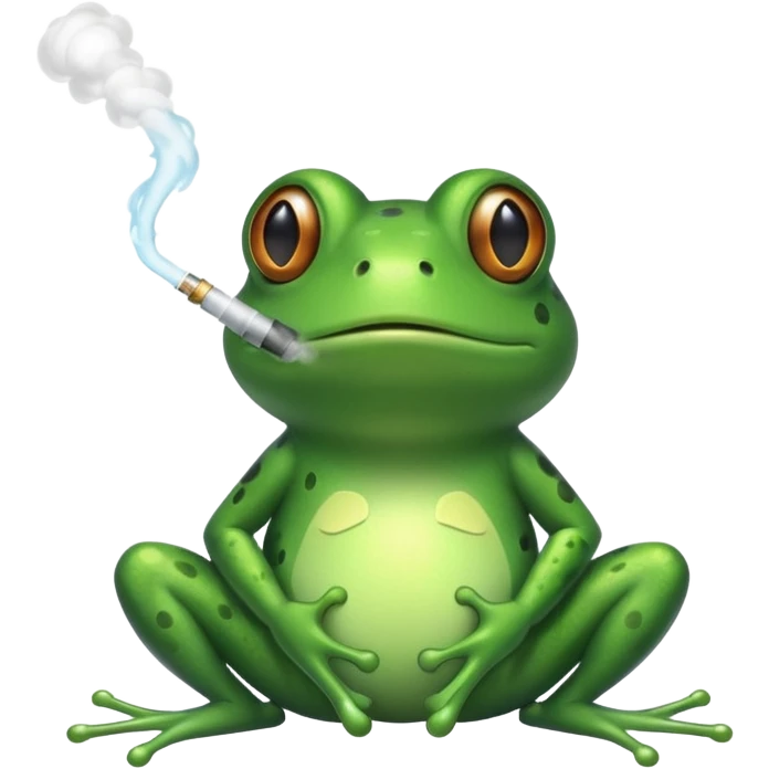 Frog vapeing emoji