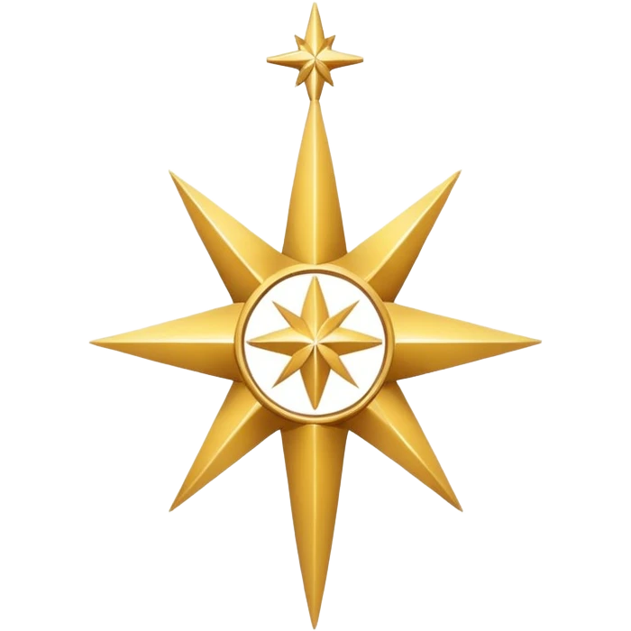A seven pointed star with a cross inside emoji