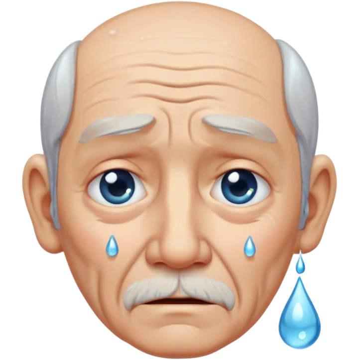 old man crying with water droplet  emoji
