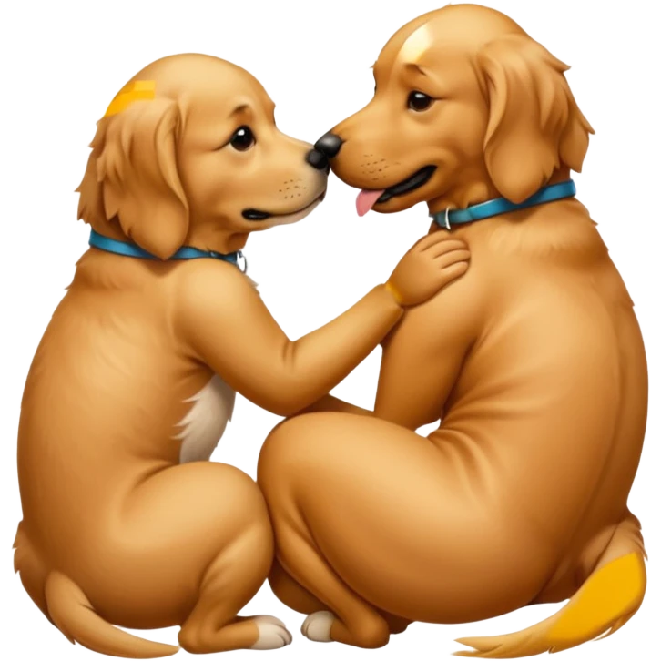Dog kissing a bum emoji