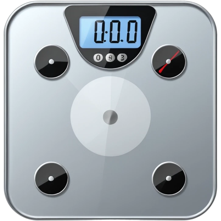 Digital weight scale with 0:00 on it emoji