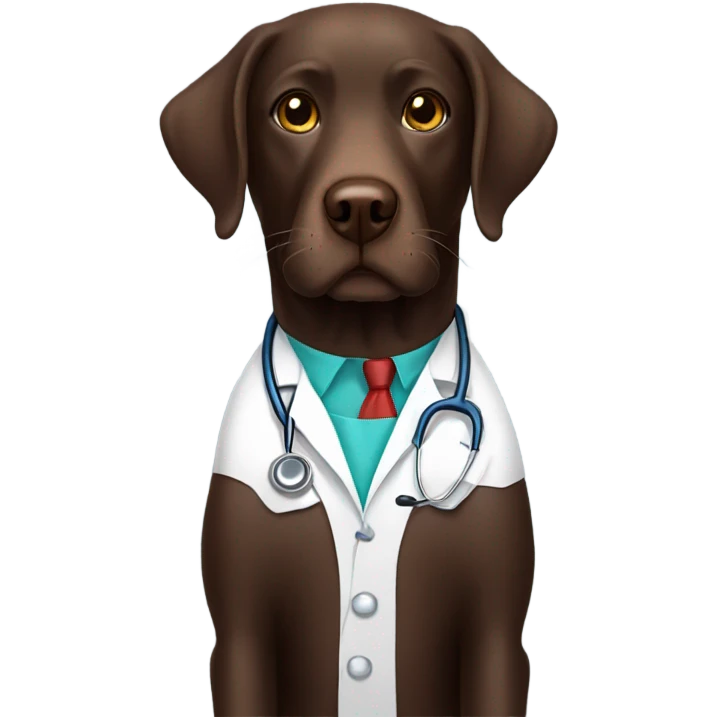 Chocolate lab, doctor emoji