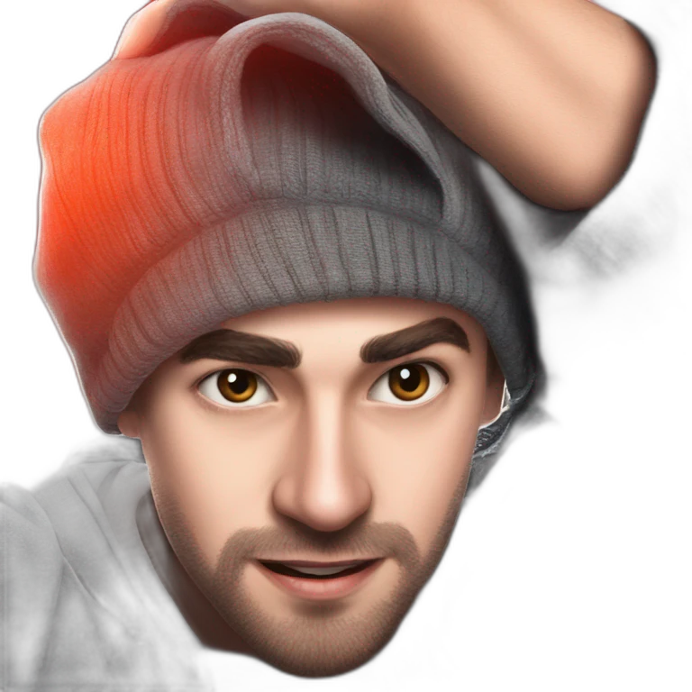 hat wearing bearded boy emoji