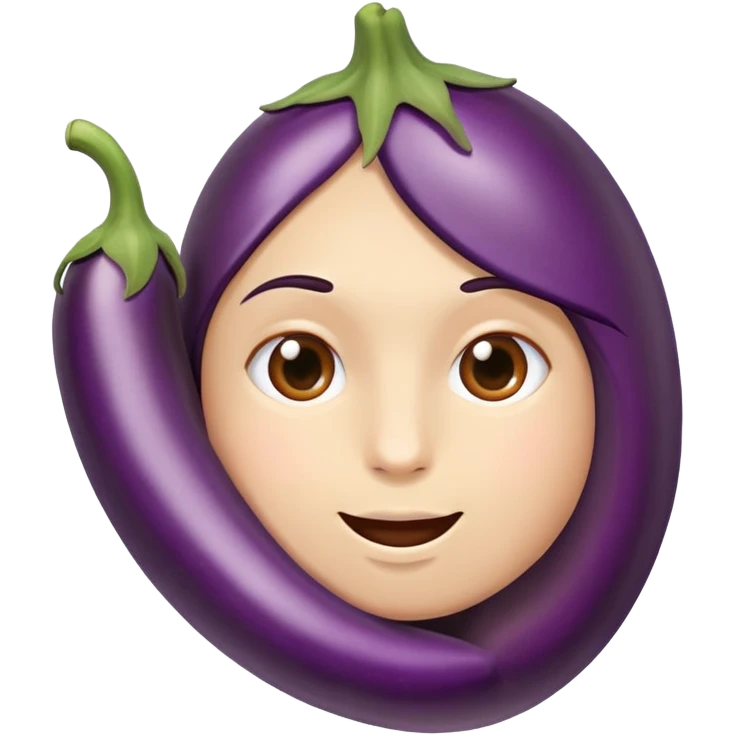face eating an aubergine (eggplant) emoji