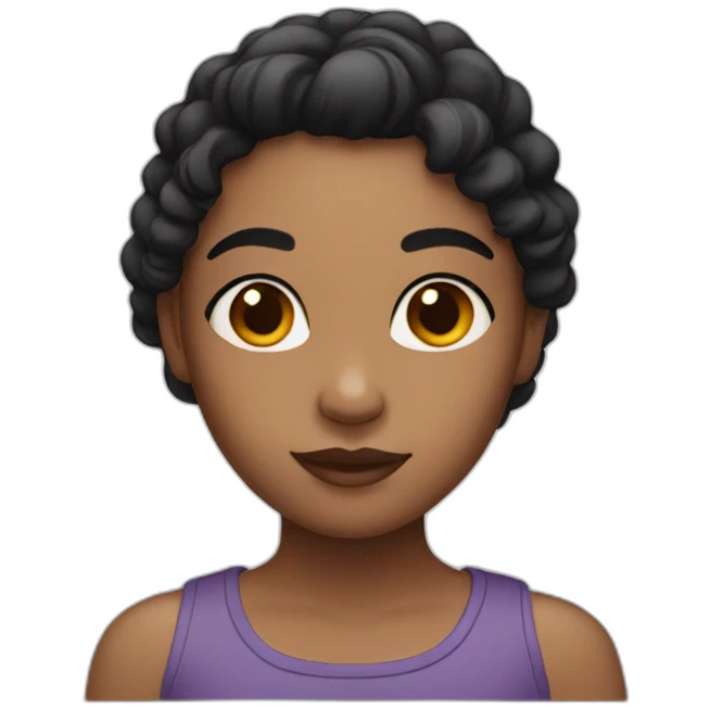 Girl with black hear and light skin emoji