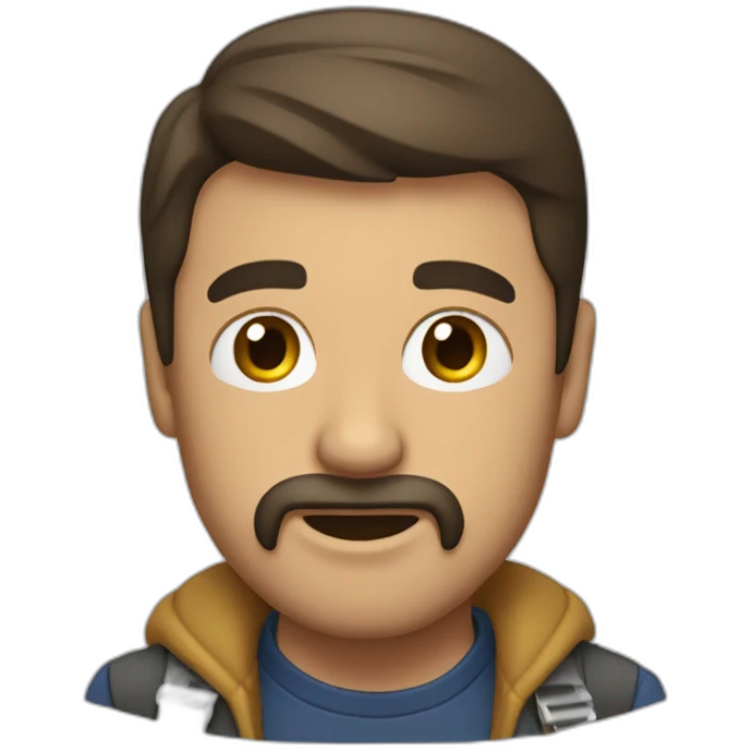 Hombre petiso morocho soriendo emoji