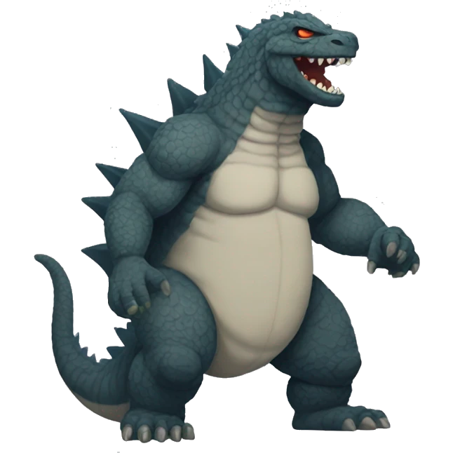 Godzilla with tattoos on his skin emoji