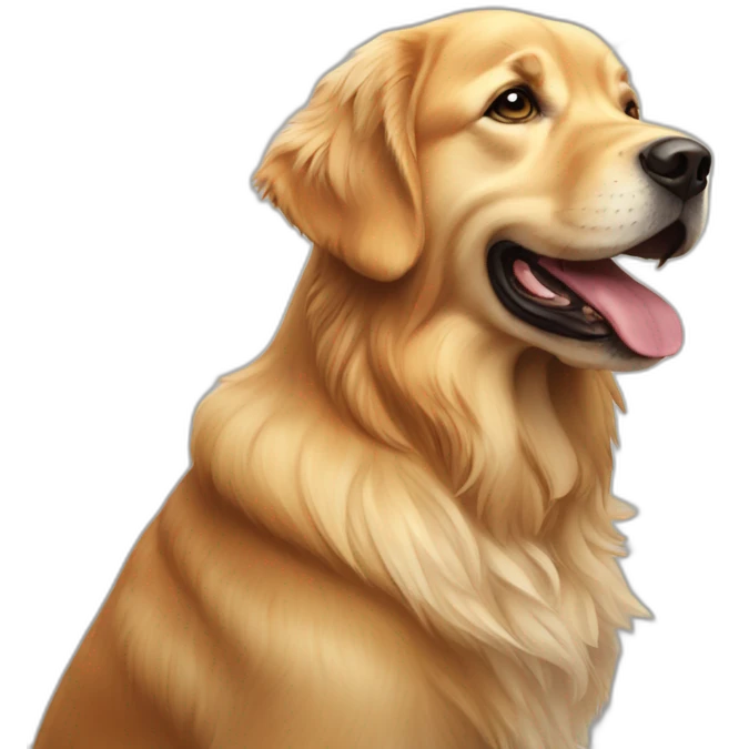 Un perro golden retriver emoji