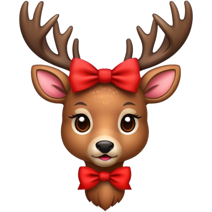 Deer wearing a bow emoji