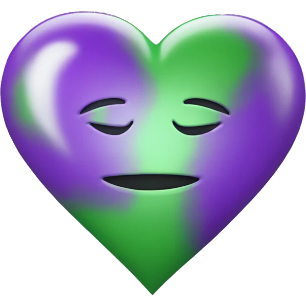 Purple and green heart emoji