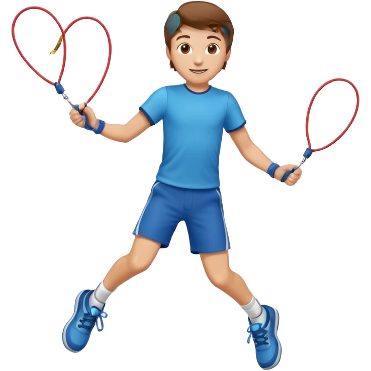 Boy with Skipping Rope overhead pose emoji