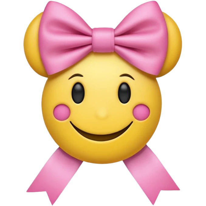 Aesthetic smiley ￼ face ￼ wearing a bow ￼ emoji