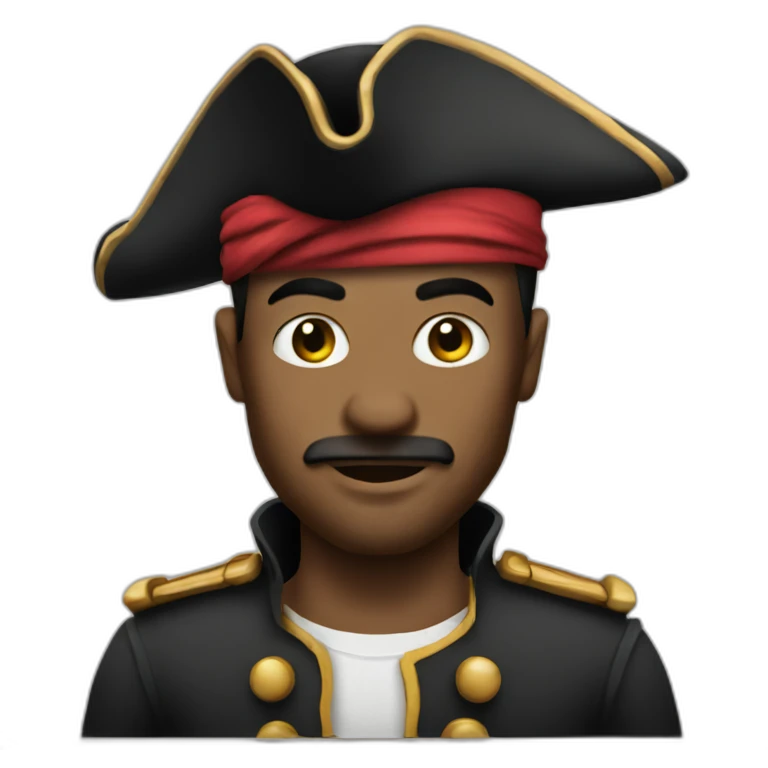 clean shaven pirate drummer emoji