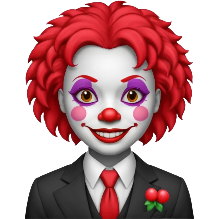 black woman Clown with a tie and suit emoji