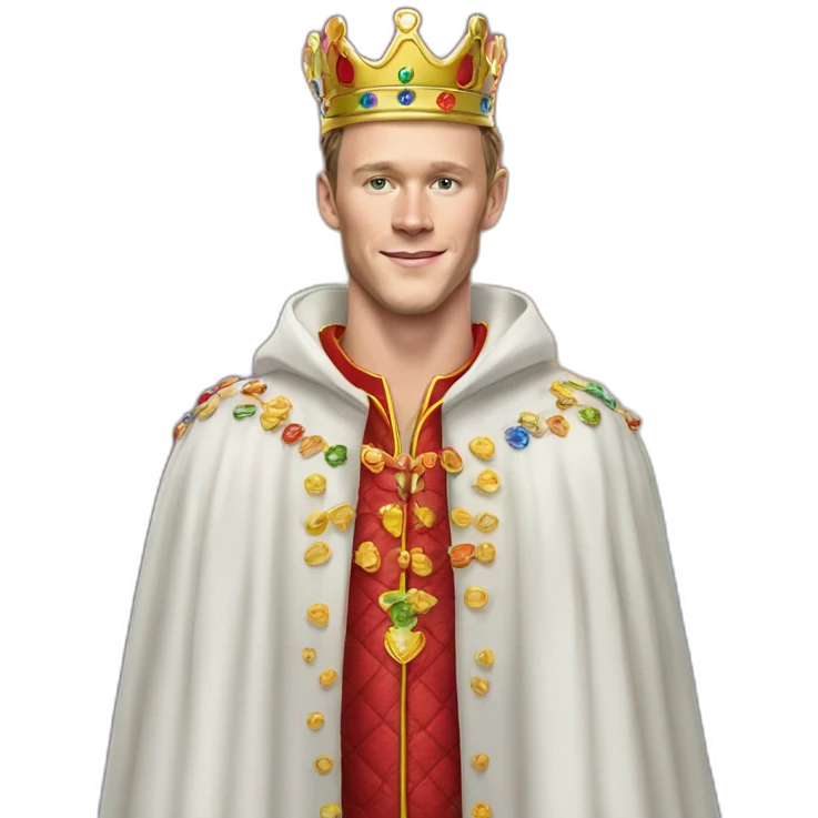 Jonathan Toews as a rainbow king with a royal robe on emoji