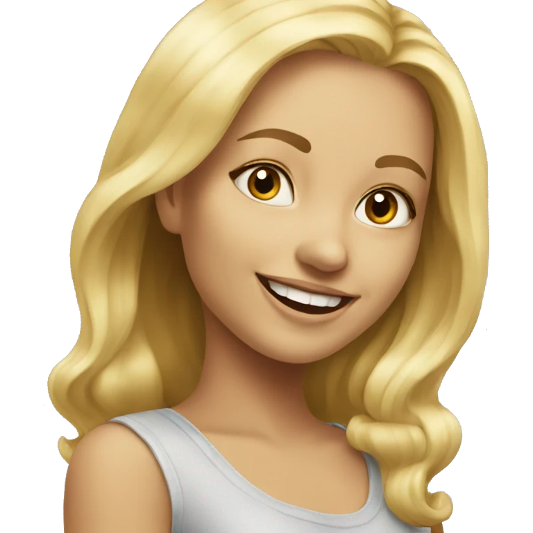 blonde girl smiling portrait small  emoji