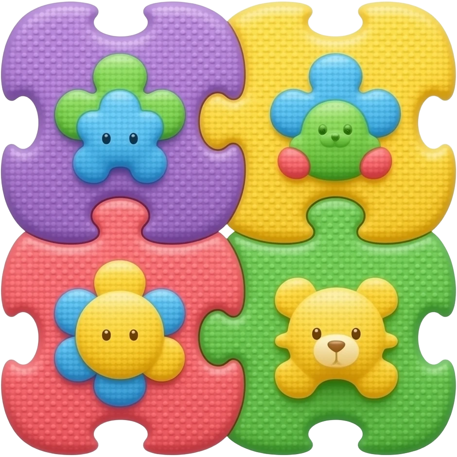 children's puzzle mat for crawling emoji