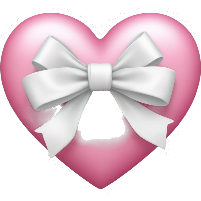 Pink heart with white bow emoji