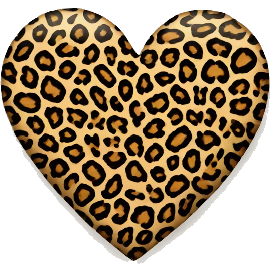 leopard print heart emoji