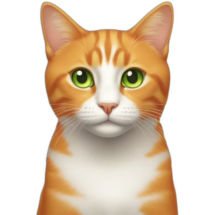 Orange cat green eyes emoji