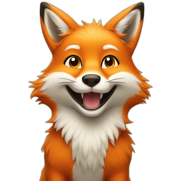Orange Furry fox smiling  emoji