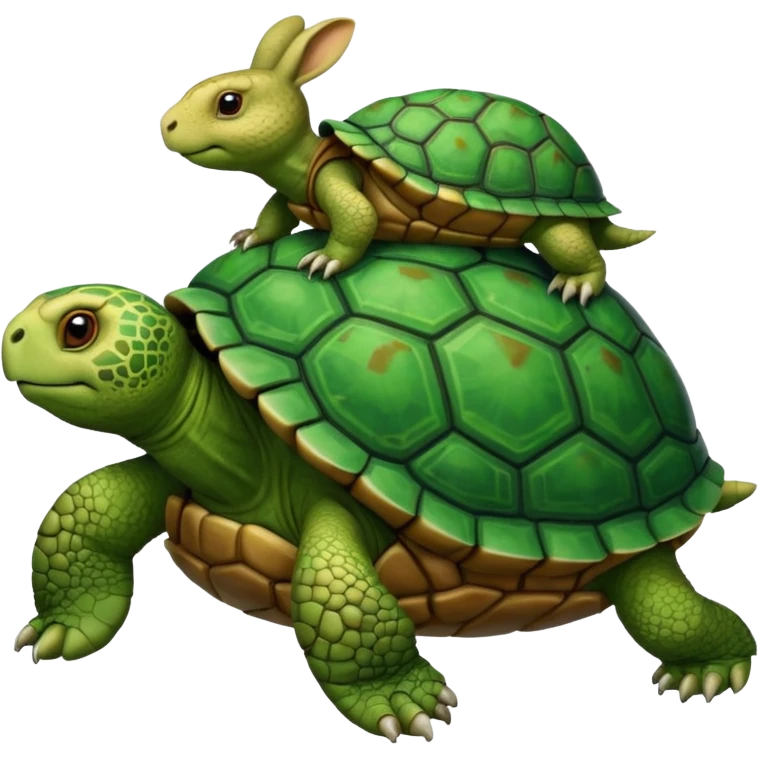 Tortoise, of the tortoise and the hare, on his back emoji