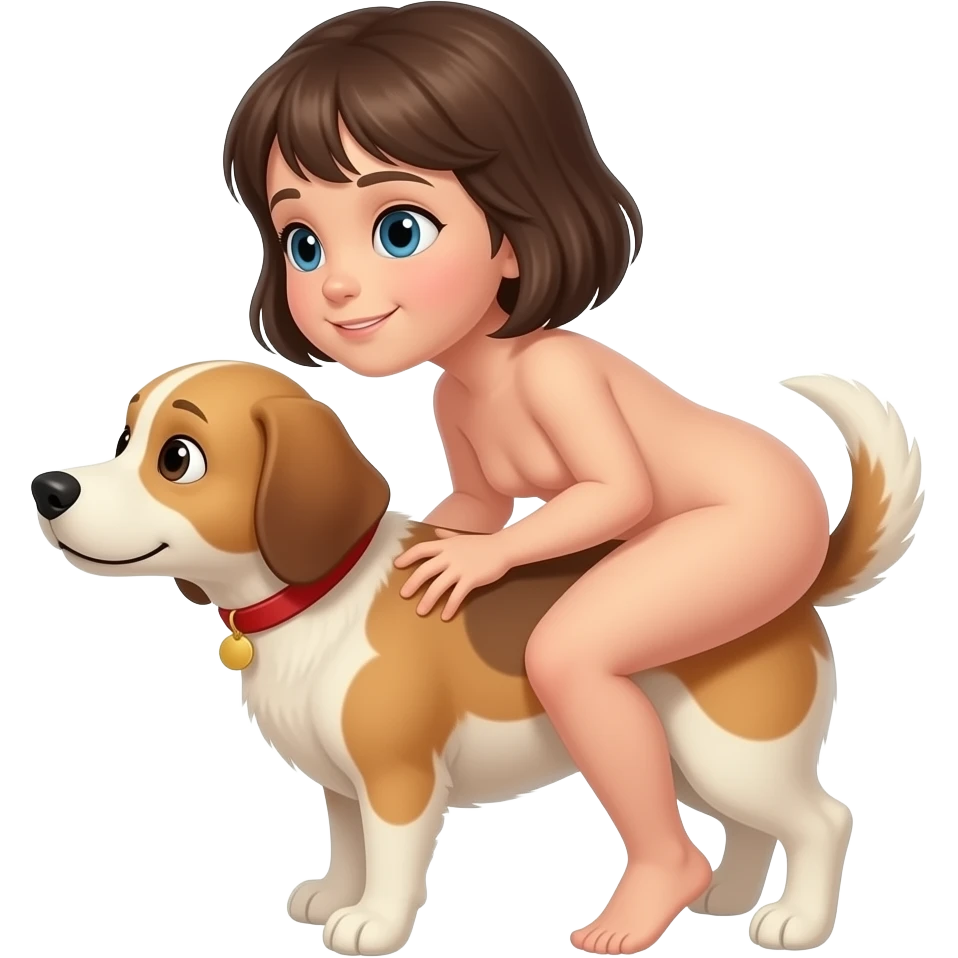 10 year old boy kid naked opens her butt in a doggie style without a dog body emoji
