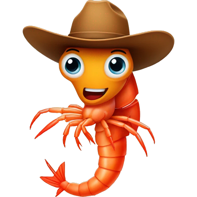 Shrimp with a cowboy hat emoji