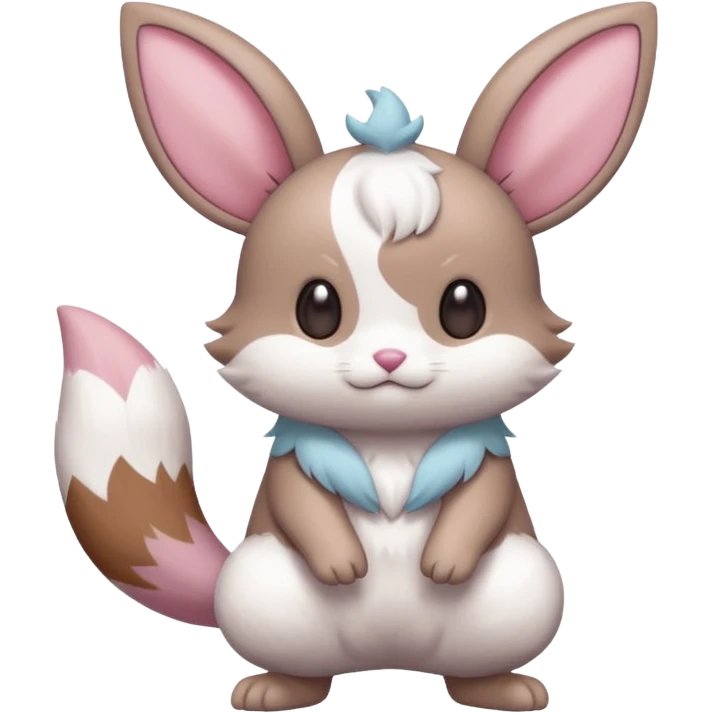 Delcatty-Minccino-Skwovet-Pachirisu-Cinccino-Skitty-fusion, full body emoji