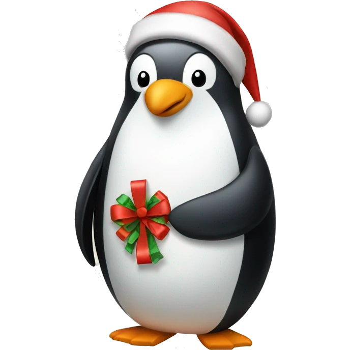 Christmas penguin emoji