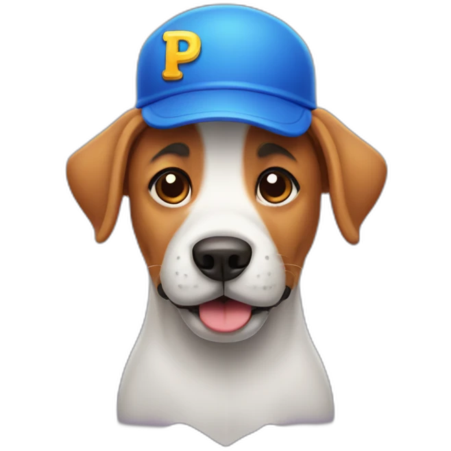 Dog with Mario hat emoji
